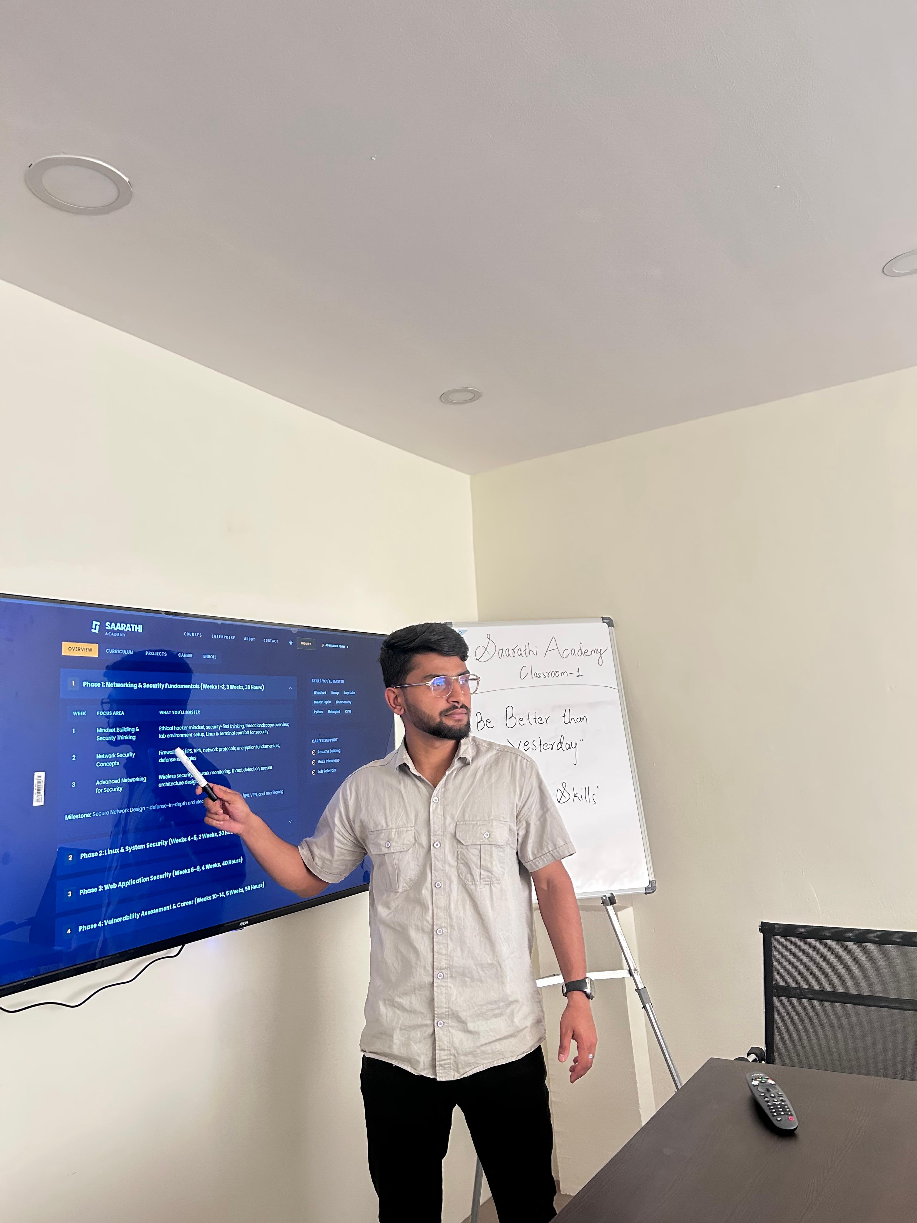 Students collaborating at Saarathi